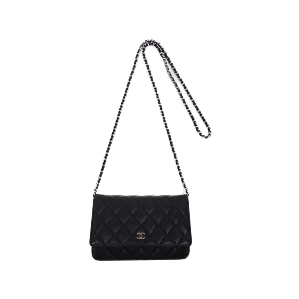 Chanel Matelasse Chain Wallet Silver Hardware Black - Picture 3 of 10